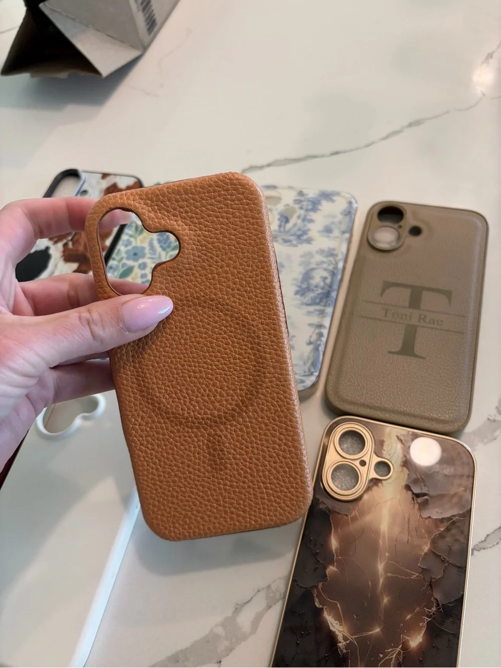 SET OF 8 iPhone 16 Cases - Brown, Beige, White, Floral, Xmas Red, Gold Design